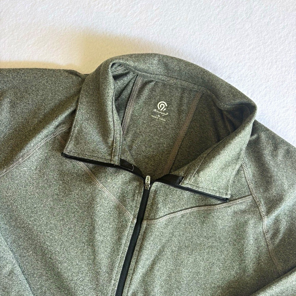 Champion Duo Dry+ Jacket Women's XL Gray Full Zip Moisture Wicking Thumbholes